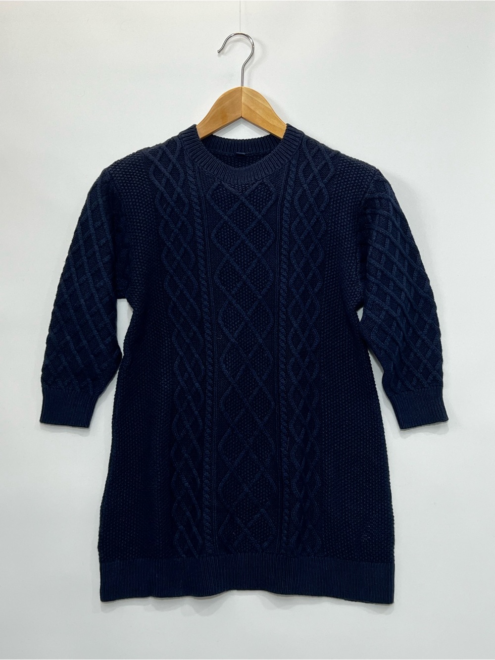 Uniqlo Navy Cable Knit Sweater Dress for Kids